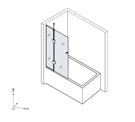 Шторка на ванну стеклянная D&K Matrix (DG1109001)