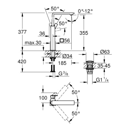 Смеситель для раковины с донным клапаном Grohe Allure 23403DL1