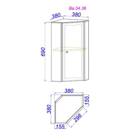 Шкаф Aqwella Barcelona Ba.04.36