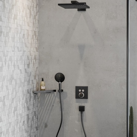 Подключение для душевого шланга Hansgrohe FixFit Square 26455670 черный матовый