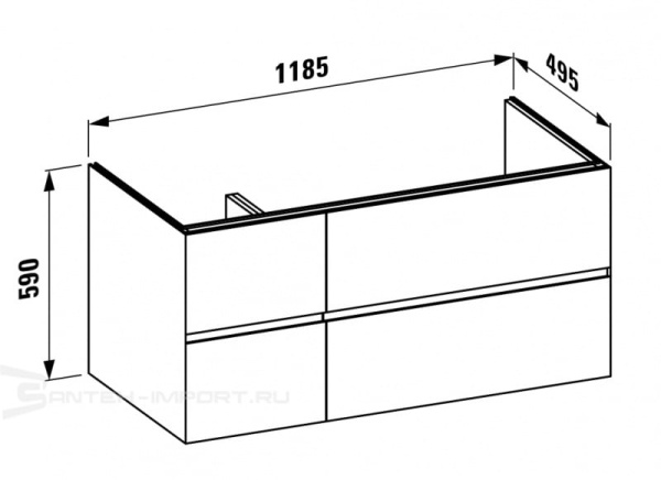 Тумба для раковины Laufen Palomba 4.0734.4.180.221.1