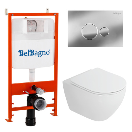 Комплект унитаза с инсталляцией BelBagno CZR-6601-TH-TOR/CZR-2316-SC/BB026/BB081CR