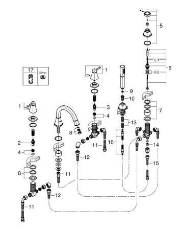 Смеситель для ванны Grohe Grandera 19919 000 (19919000) хром