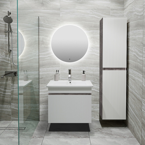 Тумба под раковину Runo железный камень  Модена 65 (00-00001424)