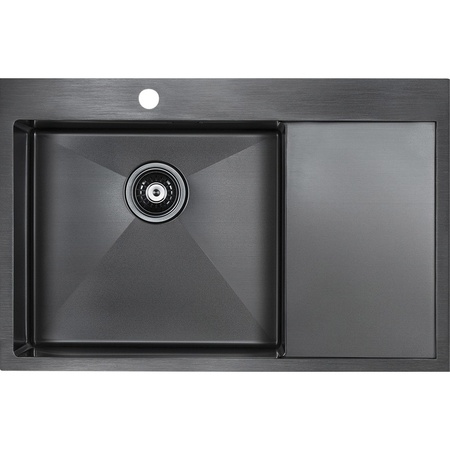 Кухонная мойка Paulmark Elde PM807851-GML вороненая сталь левая