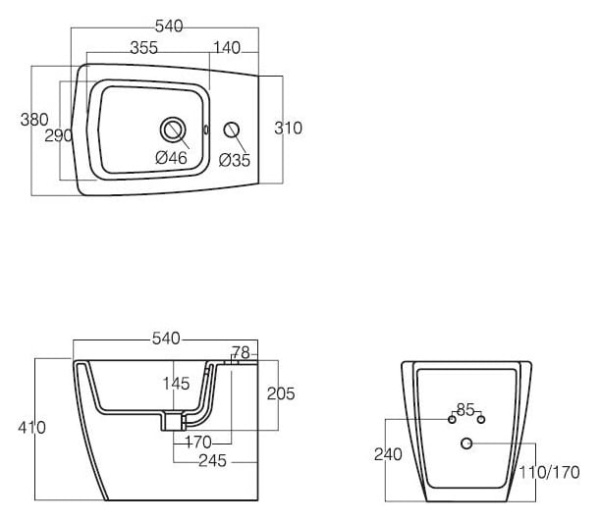 Биде Ceramica Althea Oceano 30332bi*1