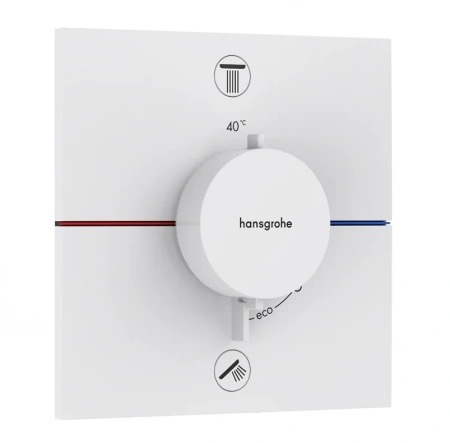 Термостат для душа на 2 потребителя Hansgrohe ShowerSelect Comfort E 15572700 белый матовый