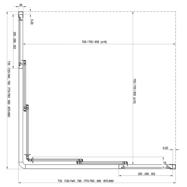 Душевая дверь Ravak Supernova ASRV3-90 198 15V701R2ZG