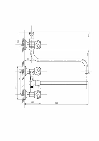 Смеситель для ванны ПСМ-Профсан СТАНДАРТ-А PSM-157-65