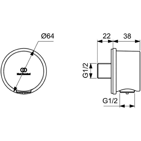 Шланговое подключение Ideal Standard Ideal Rain BC808XG