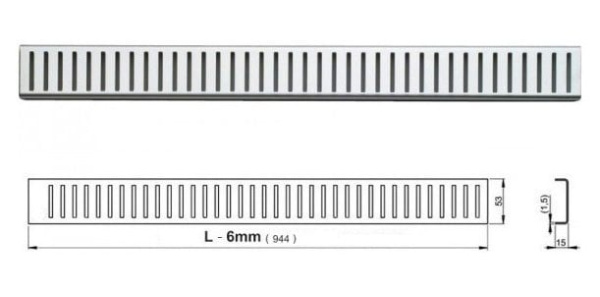 Решетка для водоотоводящего желоба AlcaPlast PURE-950M