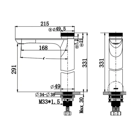 Смеситель для раковины Arrow AMP11872-1GG серый