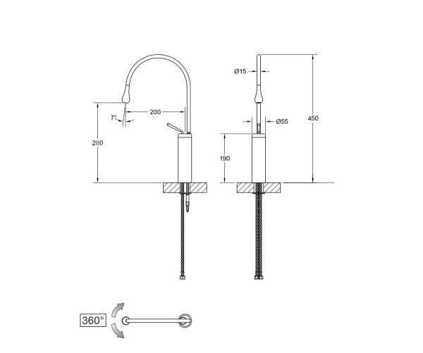 Смеситель для раковины Bronze de Luxe SCANDI 9015C