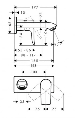 Смеситель для раковины HANSGROHE Metris 31085000