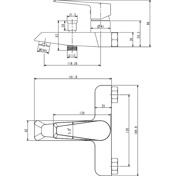 Смеситель для ванны ESKO NEW YORK NY 54
