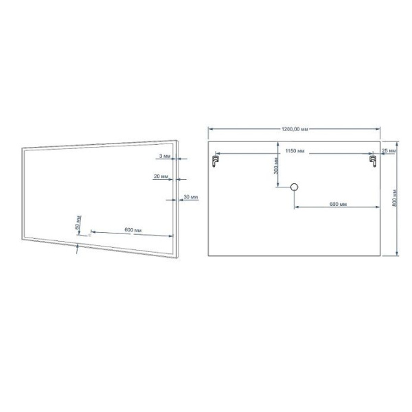 Зеркало с подсветкой Art&Max AREZZO AM-Are-1200-800-DS-FC