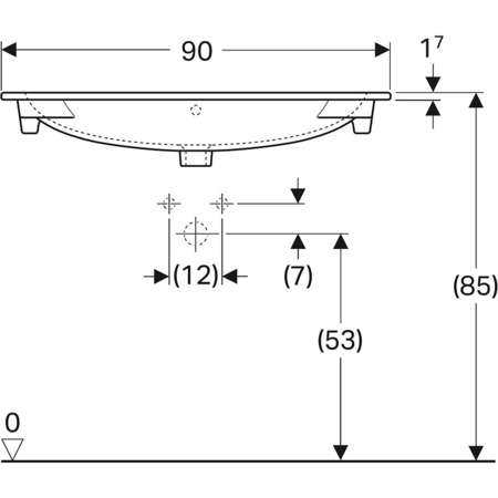 Встраиваемая раковина Geberit Acanto Slim (75x48) 500.641.01.2