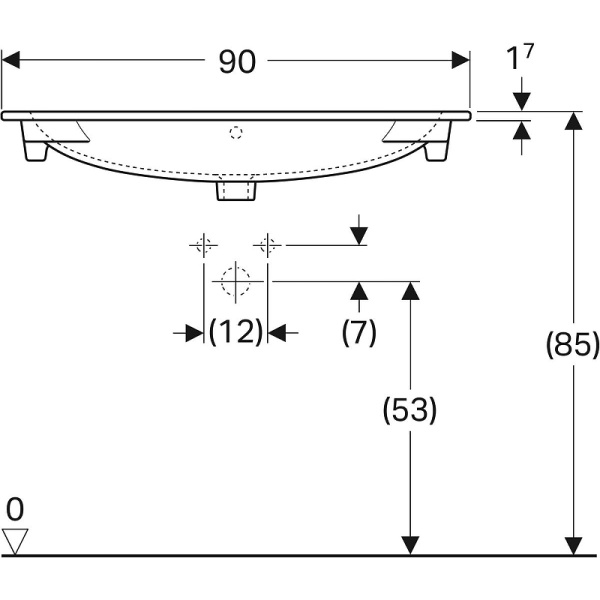 Встраиваемая раковина Geberit Acanto Slim (75x48) 500.641.01.2