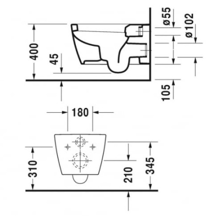 Унитаз подвесной Duravit ME by Starck 2528090000