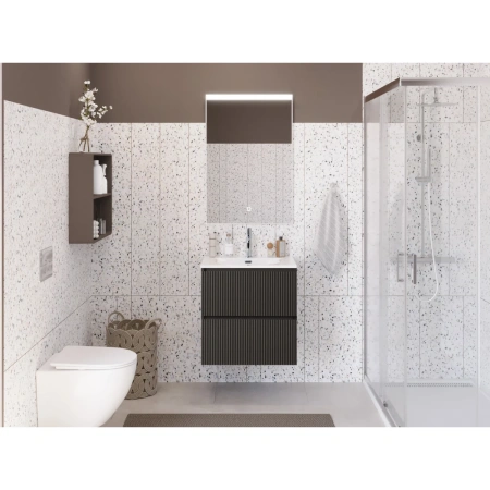 Тумба под раковину 50 BelBagno Uno UNO-MINI-500-2C-SO-GSO темно-серый матовый, без раковины