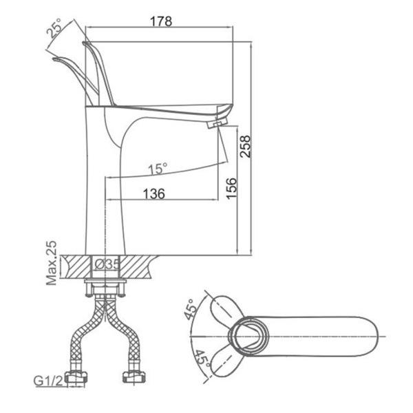 Смеситель для раковины D&K Venice.Baciano (DA1032656)