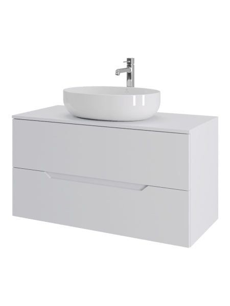 Тумба с раковиной подвесная 100 см, Orange Line Li-100TuwMDF+B05-520W белый