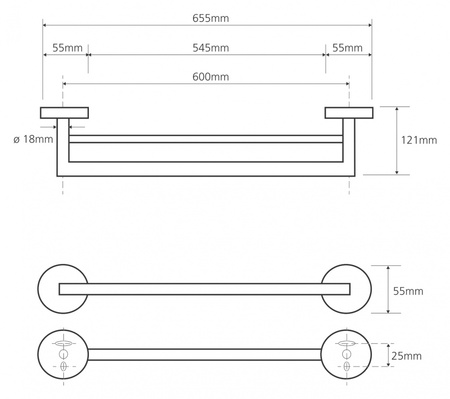 Полотенцедержатель двойной Bemeta Omega 104204052