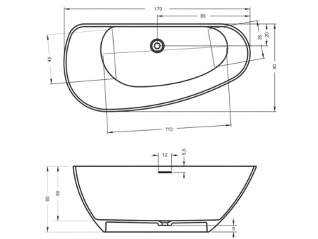 Ванна из искусственного камня Riho Granada R (170х80) B121001105