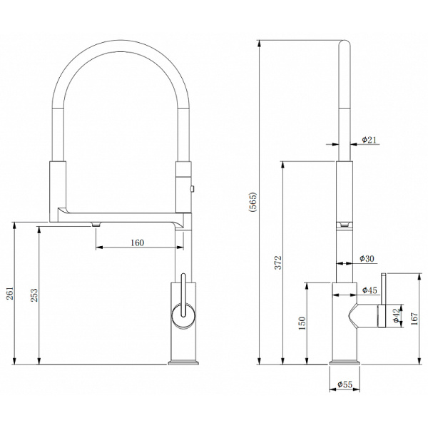 Смеситель для кухни с подключением к фильтру  Paulmark Tornado To213402-G