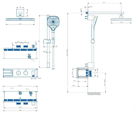 Душевой комплект с термостатом Arrow ARQ12H872MB черный