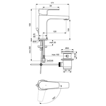 Смеситель для раковин Ideal Standard Cerafine D BC689AA, хром