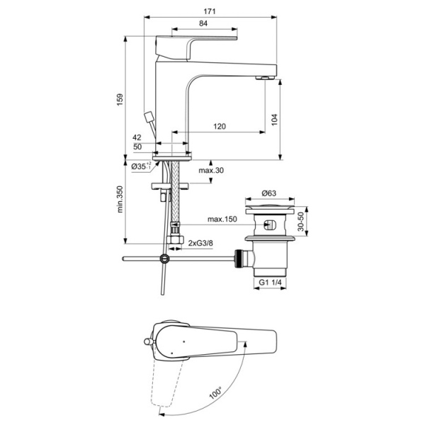 Смеситель для раковин Ideal Standard Cerafine D BC689AA, хром