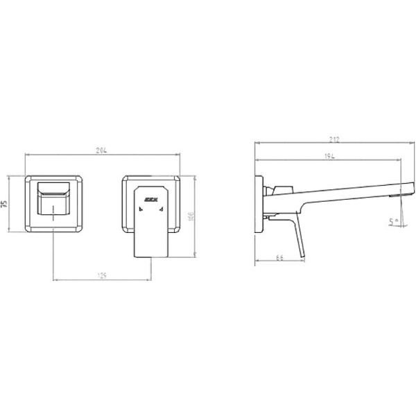Смеситель для раковины E.C.A. Luna 102167605EX-KK