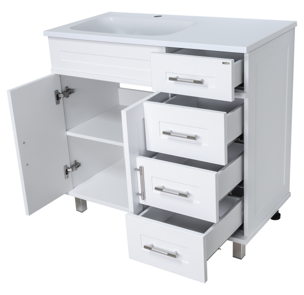 Тумба под раковину Misty Купер 90 левая П-Куп01090-0124ЯЛ