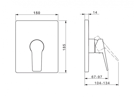 Панель смесителя для душа Oras Twista 3887