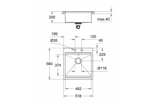 Мойка из нержавеющей стали с корзинчатым вентилем GROHE K800 31583SD1