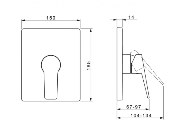 Панель смесителя для душа Oras Twista 3887