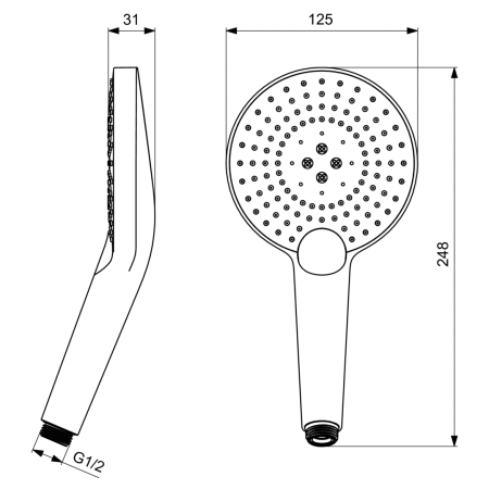 Ручной душ Ideal Standard Idealrain Evo Jet Round XL3 B1759AA