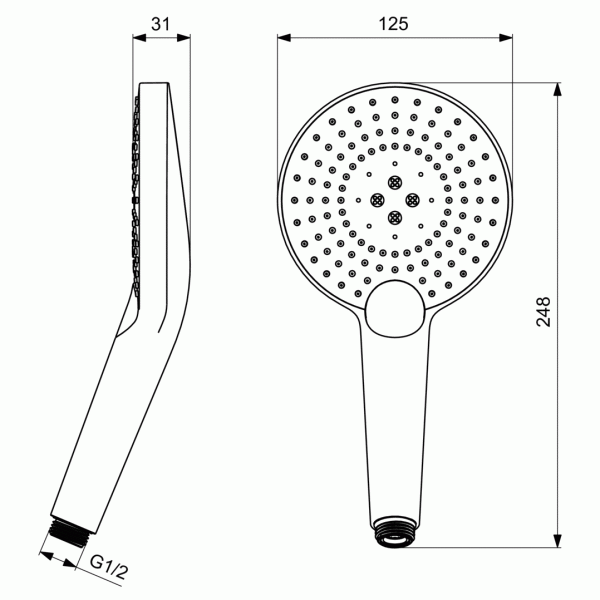 Ручной душ Ideal Standard Idealrain Evo Jet Round XL3 B1759AA
