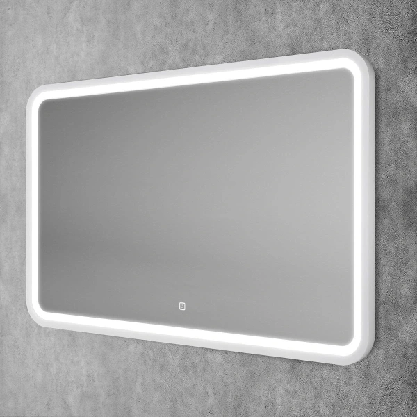 Зеркало с подсветкой Art&Max GENOVA AM-Gen-1200-800-DS-F-White сенсорным выключателем