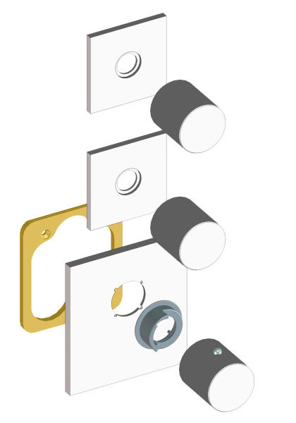 Термостат для ванны на 2-4 потребителя Bossini Outlets Z031203.094 никель шлифованный