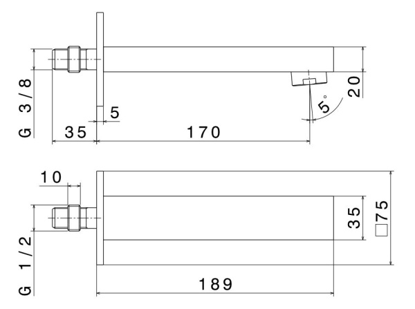 Излив для ванна Kerama Marazzi Futura 66487KM.01.093