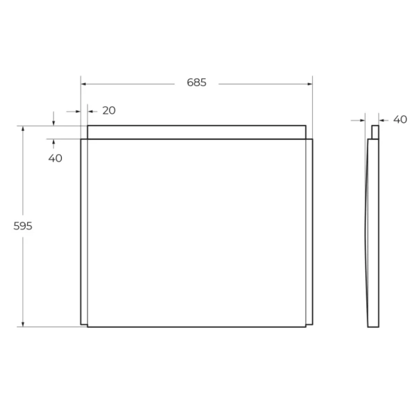 Торцевая панель 68,5 см Cezares EMP-F-70-SP-W37