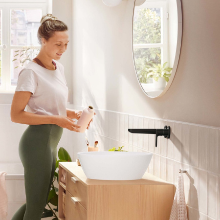 Смеситель для раковины встраиваемый Hansgrohe Rebris S 72528670 черный матовый