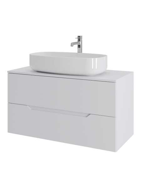 Тумба с раковиной подвесная 100 см, Orange Line Li-100TuwMDF+B07-675W белый