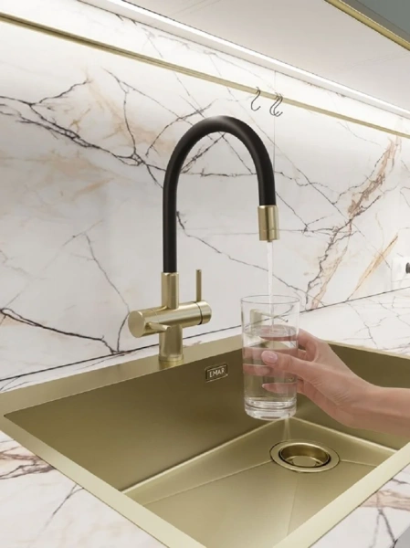 Смеситель для кухни EMAR ЕС - 3015 PVD Matt Gold
