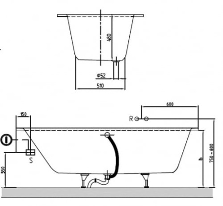 Ванна квариловая Villeroy & Boch Oberon 190х90, StatWhite (UBQ199OBE2V-96)