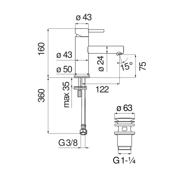 Смеситель для раковины Nobili Live LV00418/3WM