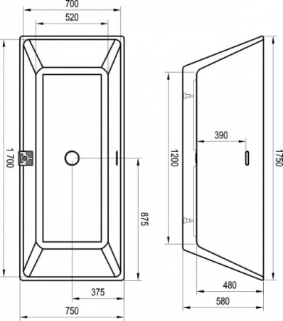 Отдельностоящая акриловая ванна 175x75 Ravak Freedom XC00100021