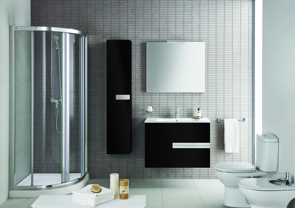 Тумба под раковину Roca Victoria Nord Black Edition 80 2 ящика ZRU9000097